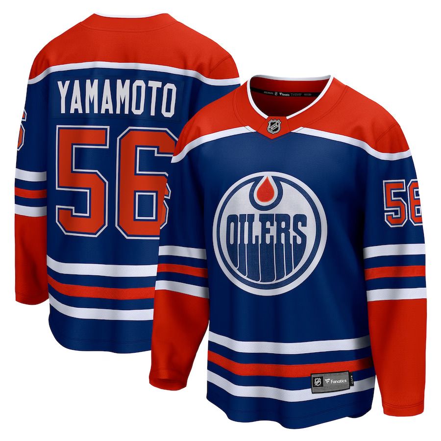 Men Edmonton Oilers #56 Kailer Yamamoto Fanatics Branded Royal Home Breakaway Player NHL Jersey